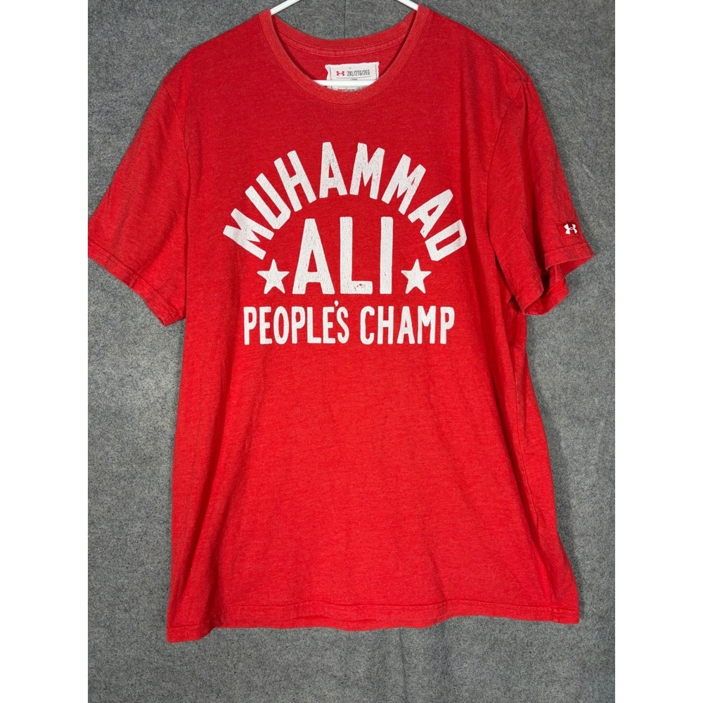 Under Armour Roots of Fight Muhammad Ali Peoples Champ T-Shirt Red Mens 2XL
